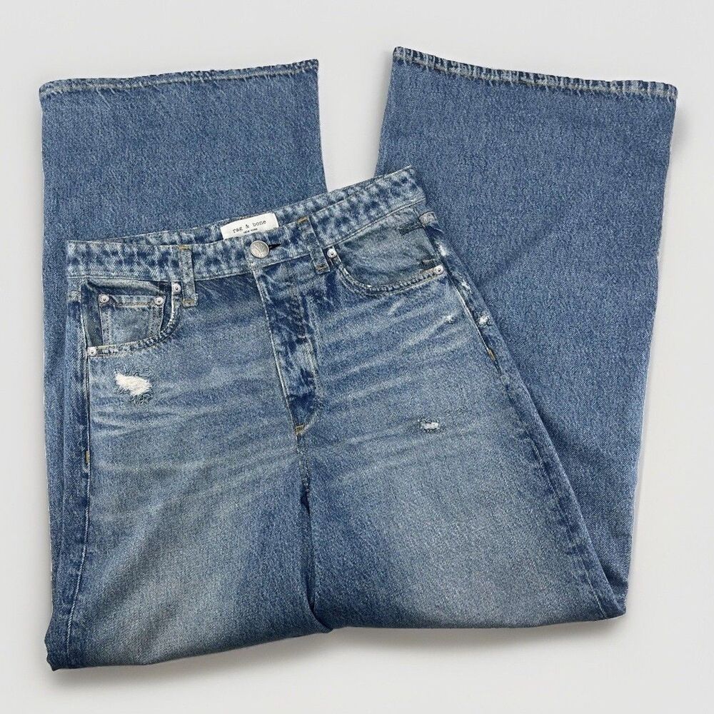 rag & bone Miramar Terry Sofie High Rise Wide Leg Ankle Pant Minetta Wash NEW